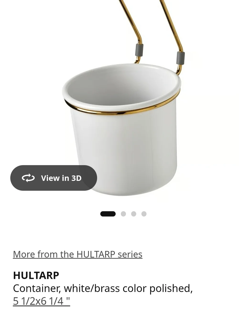 IKEA White Metal Sink/Utensil Holder with Chrome Handle
